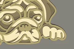 Pug Dog Multilayer Svg/3d Layered Dog/Pug Dog Plywood cut Product Image 5