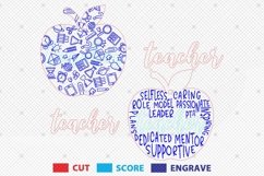 Teacher Apple Ornaments Svg, Gift for Teacher Product Image 2