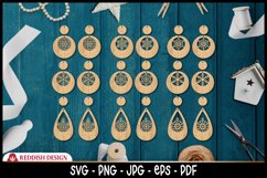 9 Snowflake earrings SVG bundle.Laser Cut Files Bundle Product Image 2