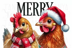 Merry Chickmas PNG | Funny Chicken Christmas Sublimation Product Image 3