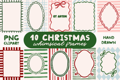 10 Whimsical Retro Christmas Frames PNG Bundle Product Image 1