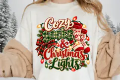 Cozy Socks & Christmas Lights Holiday Winter PNG Sublimation Product Image 2