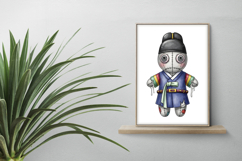 Korean Ikseongwan Hat Boy Voodoo Doll Stitched PNG Halloween Product Image 2