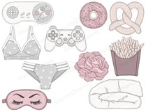 Weekend CLIPART Holiday Friday Lazy Sleepy Girl Relaxing PNG Product Image 5