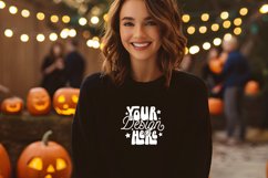 Gildan 18000 Black Mockup, Halloween Gildan 18000 Mockup Product Image 1
