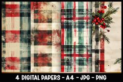 4 Christmas Digital Papers I Christmas Junk Journal Pages Product Image 1