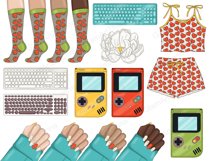 Gamer Girl CLIPART Relax Lazy Wine Books For Planner Set PNG Product Image 5