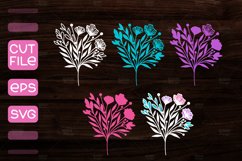 3D Layered Flowers laser cut,Layered Paper Cut SVG Product Image 2