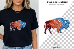 Embroidered Buffalo PNG | Colorful Bison Western Design Product Image 3