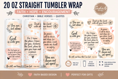 Christian tumbler wrap, Religious sublimation, Bible quotes Product Image 1