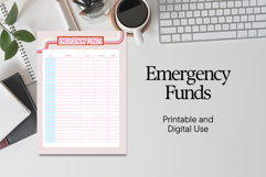 Emergency Funds Tracker Printable Savings Planner PDF Product Image 1