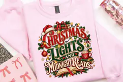 Christmas Lights and Midnight Reads PNG, Christmas Books Product Image 4