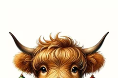 Howdy Highland Cow with Red Christmas Coquette Design Product Image 2