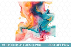 Watercolor Splashes Background Clipart Product Image 1