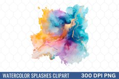 Watercolor Splashes Background Clipart Product Image 1