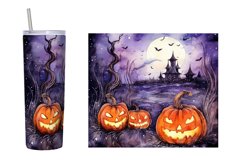 Halloween Tumbler Sublimation. Halloween Pumpkin Tumbler Product Image 2