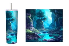 3D River Tumbler Wrap. 3D Mountains Tumbler. Nature Tumbler Product Image 2
