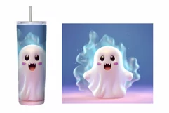 Ghost Tumbler Sublimation. Ghost Tumbler Wrap Design Product Image 2