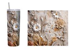 Flowers Tumbler Sublimation. 3D Wildflowers Plaster Tumbler Product Image 2