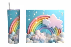 3D Rainbow Tumbler Wrap. 3D Rainbow Tumbler Sublimation Product Image 2