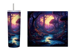 Mystical Forest Tumbler Wrap. Forest Tumbler Sublimation Product Image 2