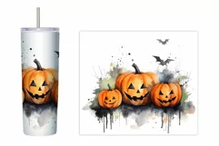 Halloween Tumbler Sublimation. Halloween Pumpkin Tumbler Product Image 2