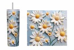 3D Daisies Tumbler Sublimation. 3D Flowers Daisies Tumbler Product Image 2