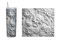3D Flowers Plaster Tumbler. Flowers Tumbler Sublimation Product Image 2