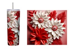 3D Flowers Tumbler Sublimation. 3D Flowers Tumbler Design Product Image 2