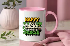 Happy Go Lucky L & D Nurse Sublimation, St. Patrick Day PNG Product Image 3