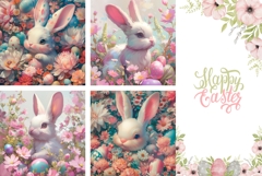 Floral Easter Bunny Magnet, Flowers Magnet Designs Product Image 3