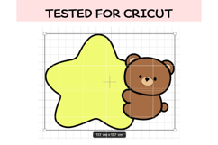 Cute Bear with Star SVG | Kawaii Teddy Bear Clipart Bundle | Product Image 3