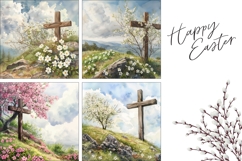 Christian Pillow Template, Easter Cross Pillowcase PNG Product Image 3