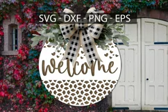 Welcome SVG, Door Hanger SVG, Wood Round Sign SVG Product Image 2