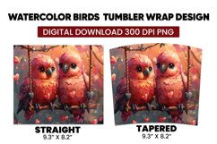 Watercolor Birds Tumbler Warp Design Product Image 3