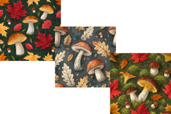 Autumn Mushroom Forage Seamless Pattern, Digital Paper Product Image 3