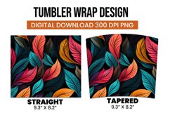 Colorful Abstract Leaves Tumbler Wrap Sublimation Product Image 3