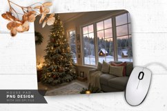 Cozy Christmas Living Room Winter Wonderland Mouse Pad PNG Product Image 1