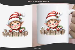 Christmas peeking character png design for T-shirts Product Image 3