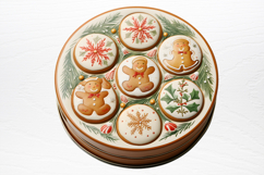 Watercolor Christmas Cookie Clipart PNG Product Image 3