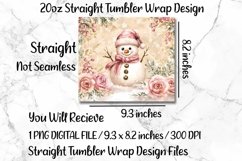 Snowman Tumbler Wrap 20oz Skinny Tumbler Sublimation Design. Product Image 3