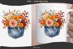 Autumn denim pocket png design for T-shirts Product Image 3