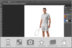 Man Wearing A Tennis Kit Uniform Moc Product Image 2