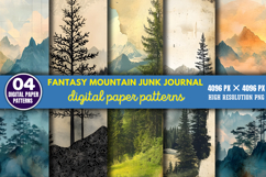 Fantasy Mountain Junk Journal Paper Bundle PNG Product Image 4