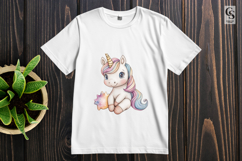 Cute Baby Unicorn Clipart Sublimation PNG Product Image 3