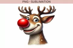 Funny Reindeer Christmas PNG | Cute Deer Sublimation Design Product Image 4