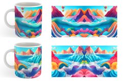 3D Ocean Landscape Mug Wrap | Sublimation Coffee Cup Product Image 5