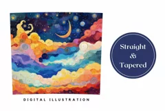 Art Moon Tumbler Wrap Design, Night Sky Tumbler Sublimation Product Image 3