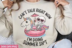 Can&#039;t talk right now PNG, Funny Skeleton Sublimation PNG Product Image 1