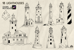 Lighthouse Procreate stamp brushes Product Image 3